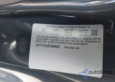 2012 Chevrolet Camaro 2Lt from USA, damaged, VIN 2G1FC1E32C9200620